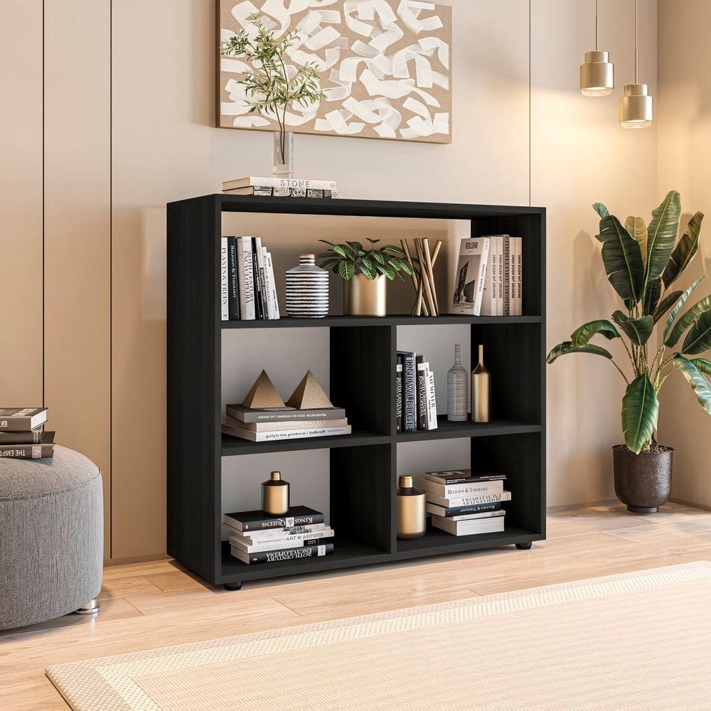 Estante Livreiro Multiuso com 5 Nichos Cairo Preto