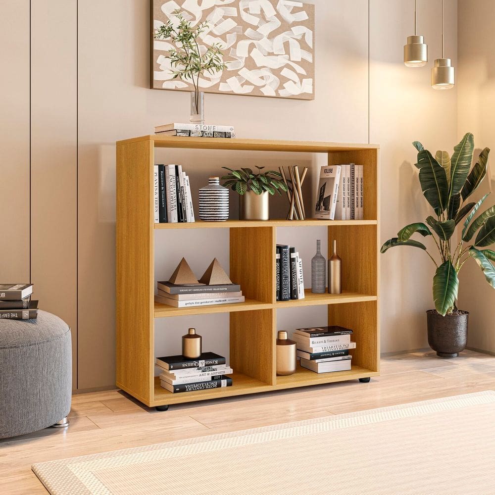 Estante Livreiro Multiuso com 5 Nichos Cairo Freijó