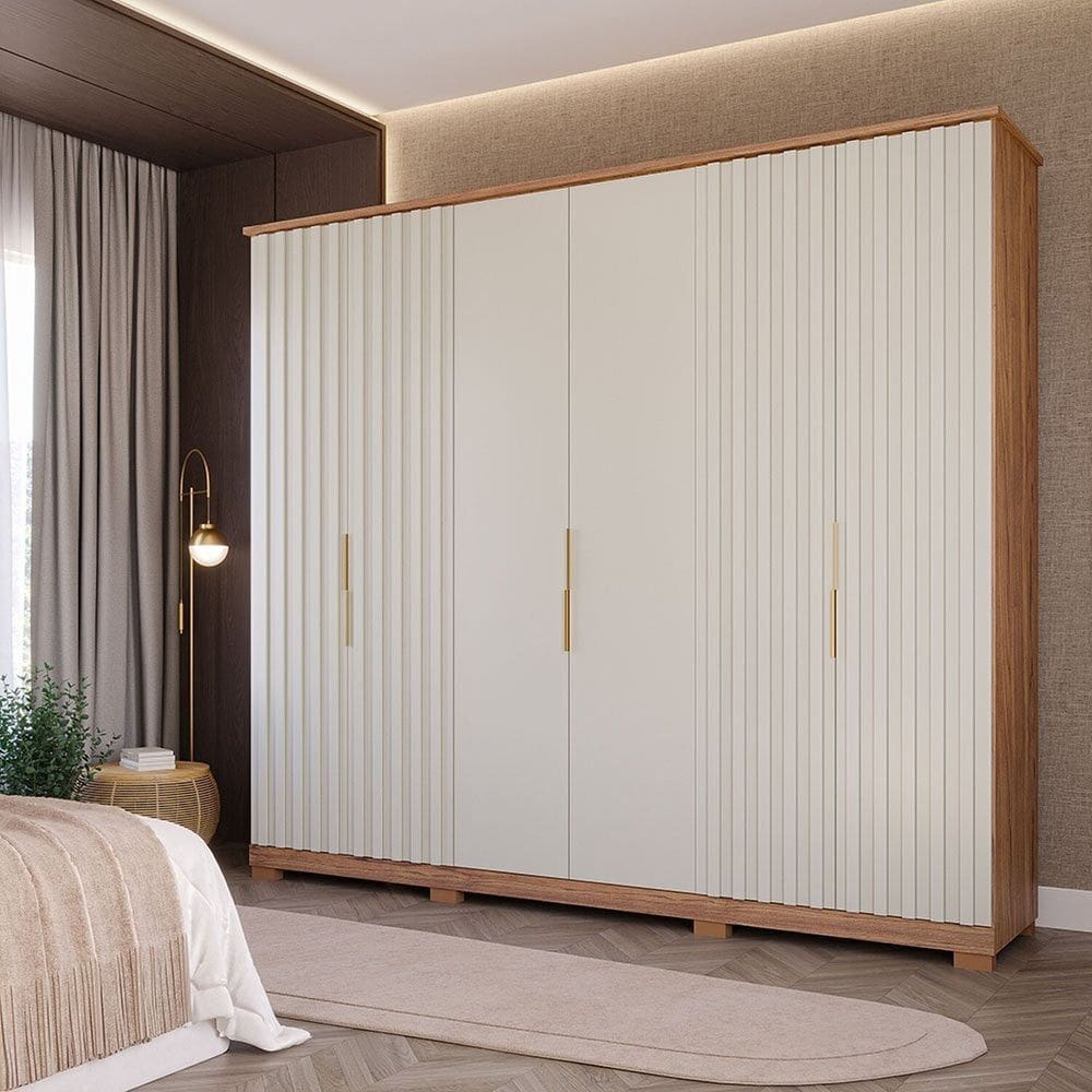 Guarda-Roupa Casal 242,5cm 6 Portas com Pés 100% MDF Vittoria Espresso Móveis