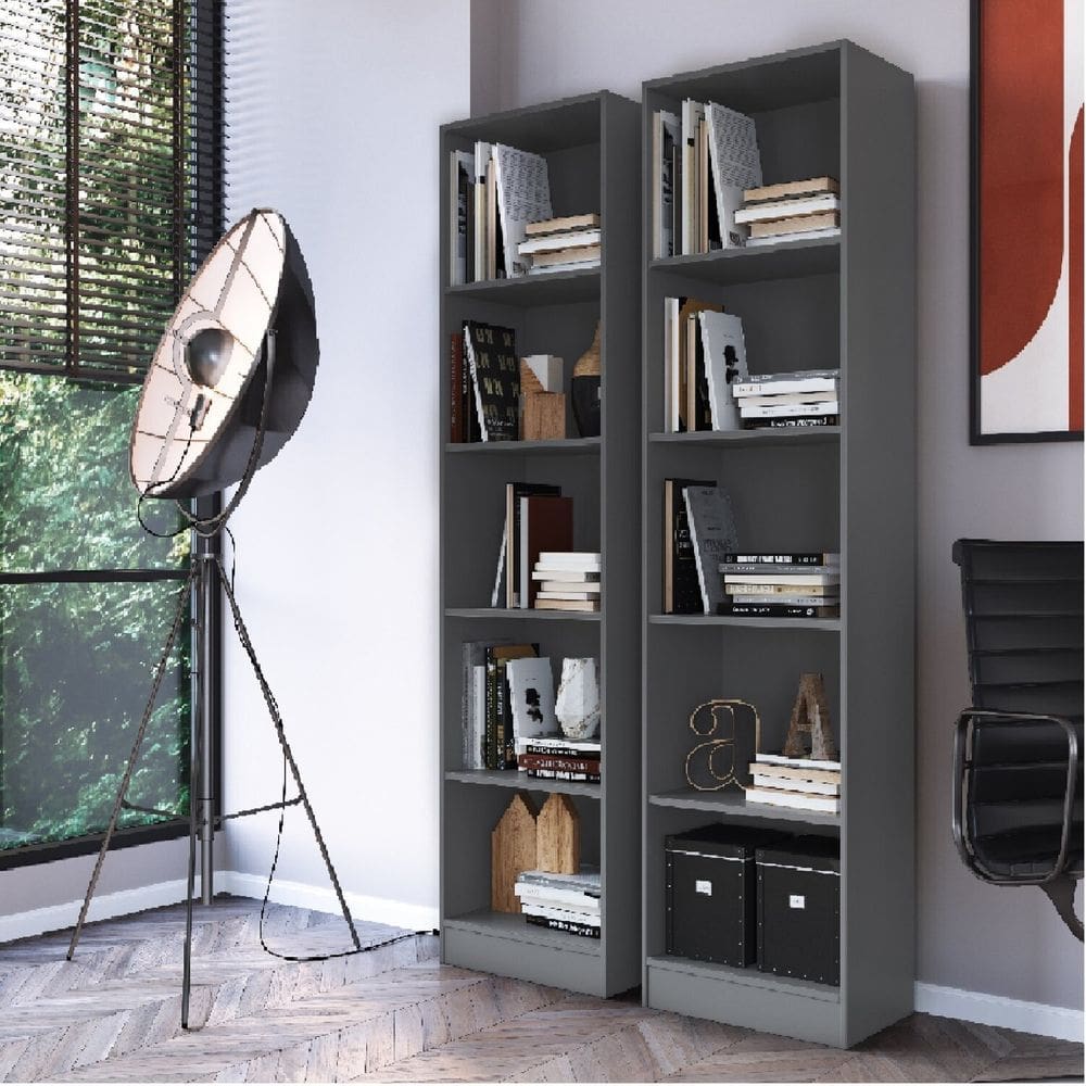 Estante para Livros em Mdp Palermo 177cm X 52cm X 32,5cm Cinza