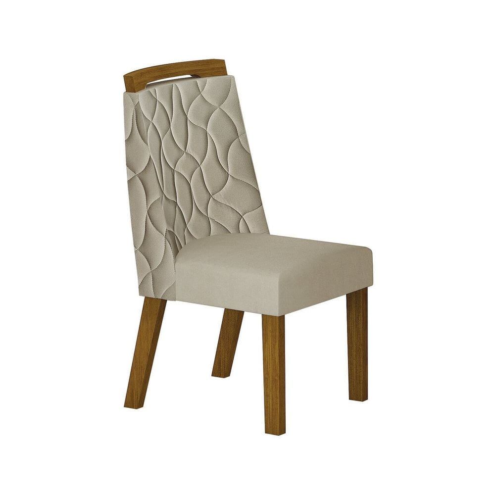 Conjunto 2 Cadeiras para Sala de Jantar Dacota Freijó/Palha