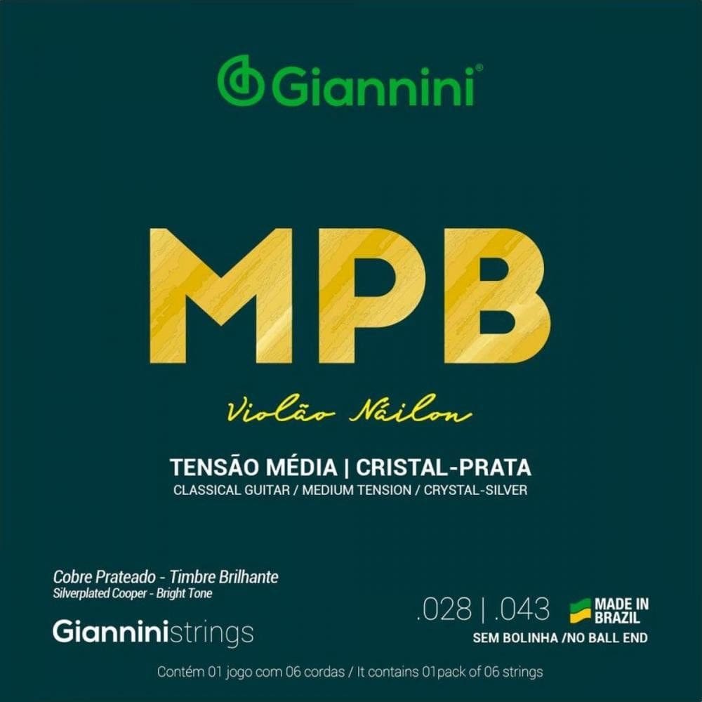 Kit 3 Encordoamento Violão Nylon Giannini Genws Médio Série Mpb