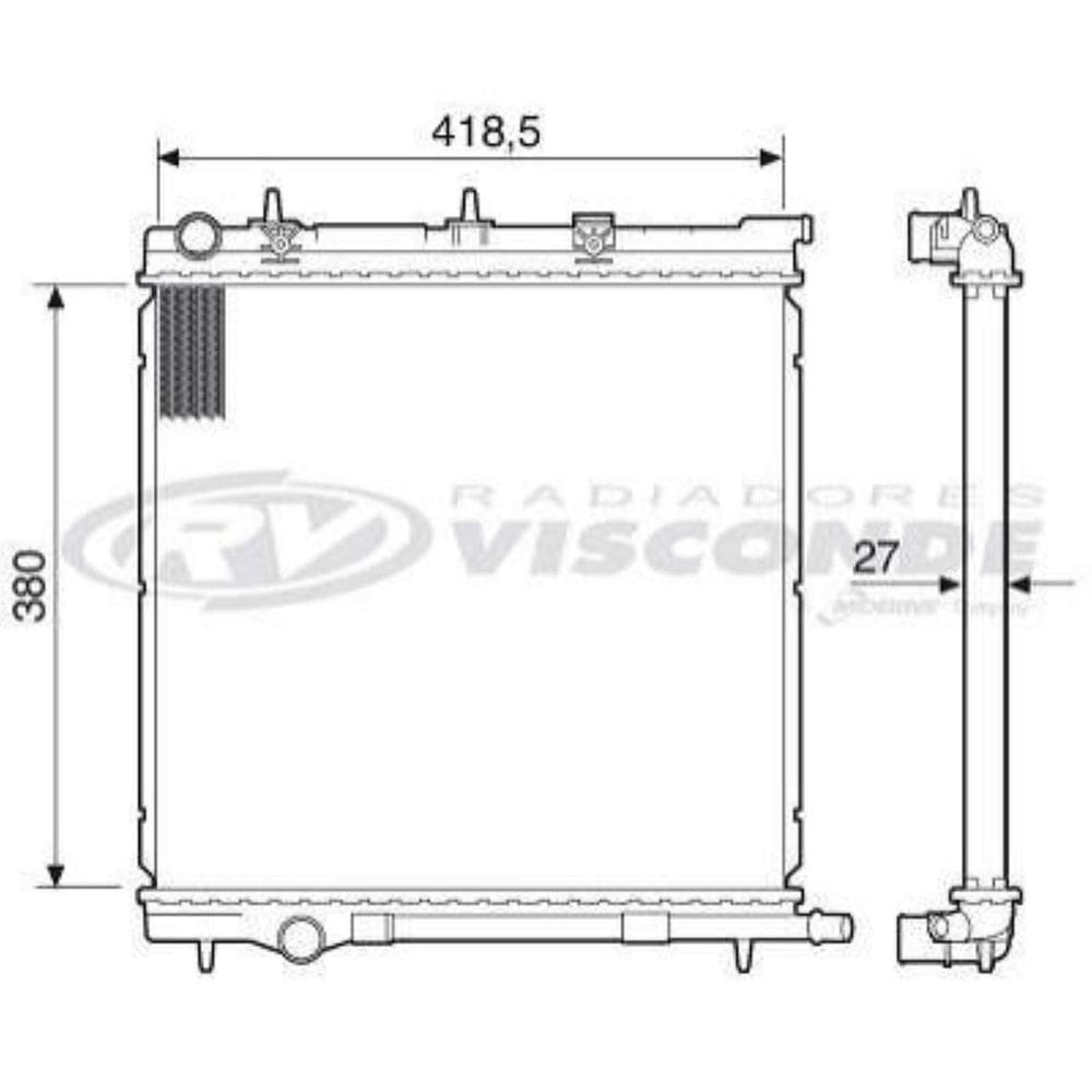 Radiador De Água Citroen C3 03/ Rv2771 Visconde