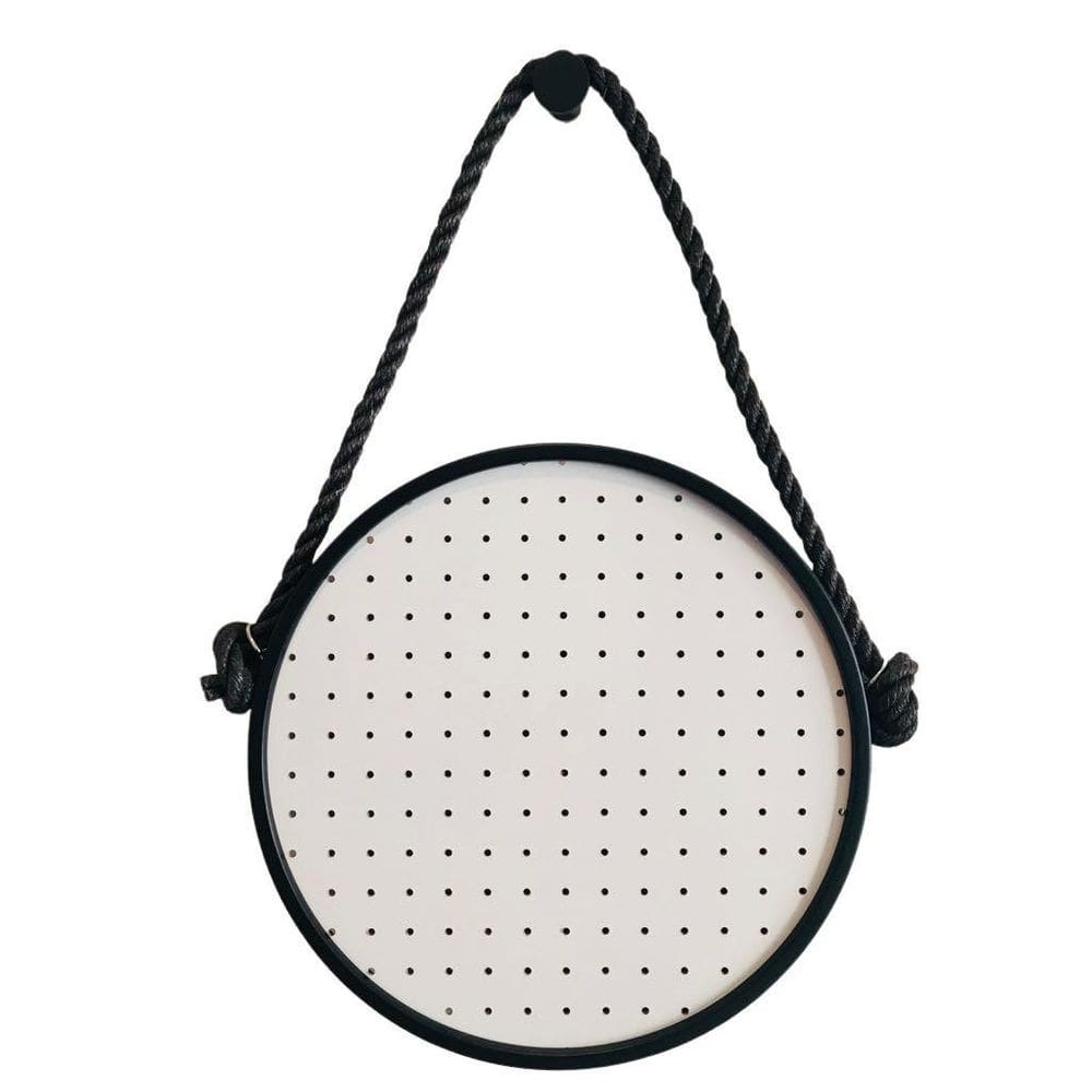 Pegboard Adnet Branco Corda Preta Fundo Branco 40Cm