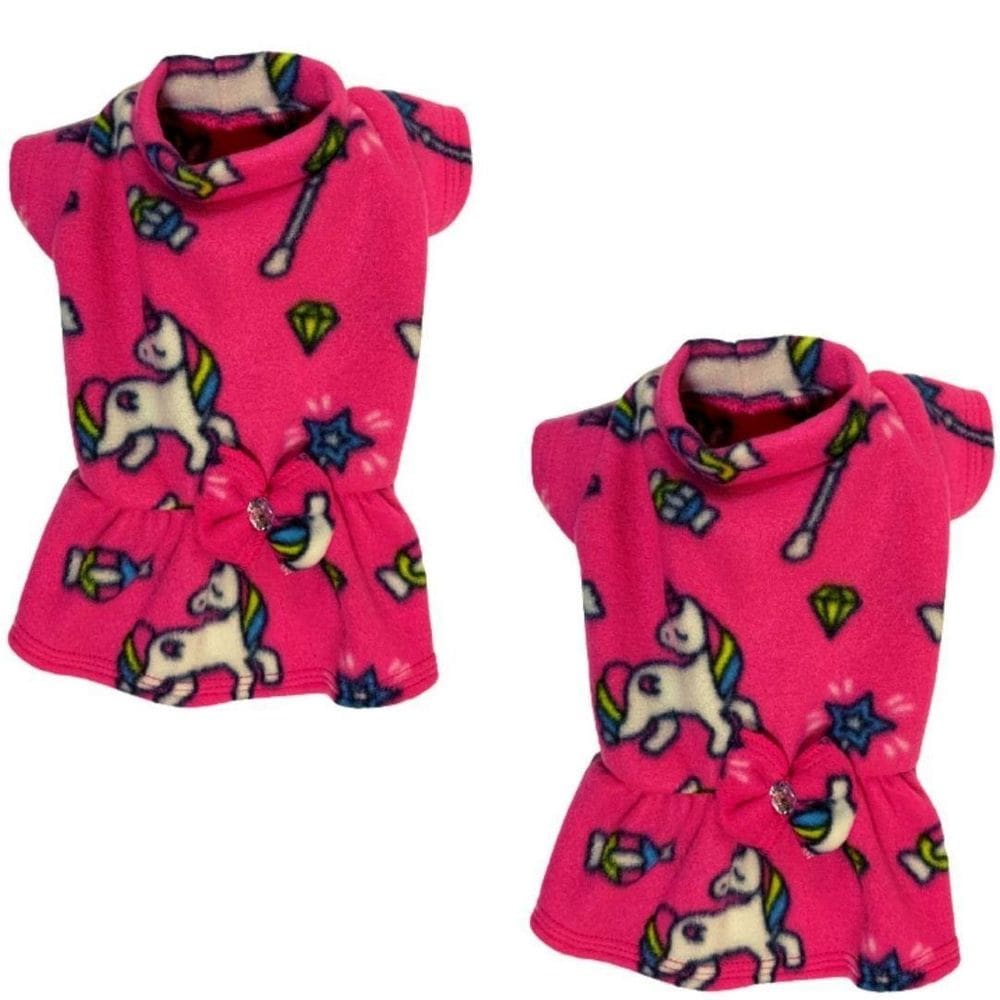 Kit 2 Roupas De Inverno Para Cães E Gatos - Vestido Rosa Egg