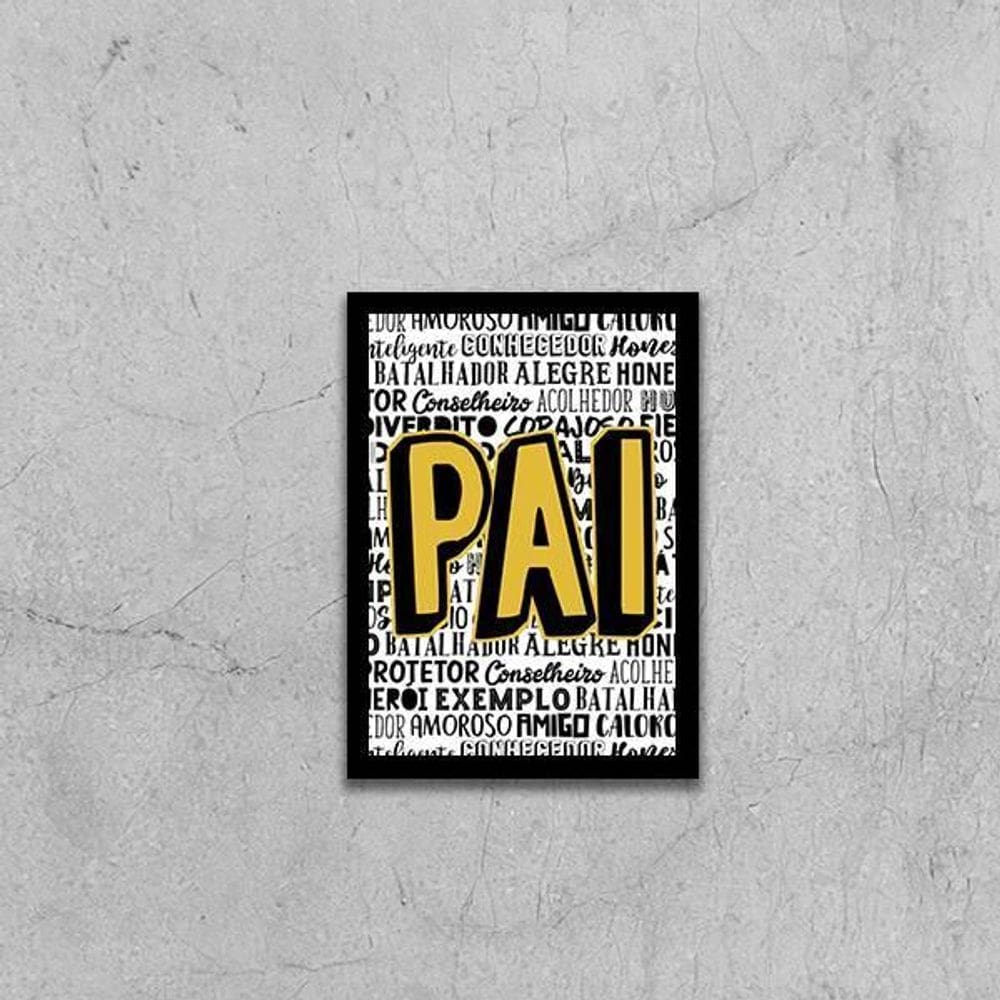 Quadro Pai Qualidades 45X34Cm - Com Vidro Moldura Preta