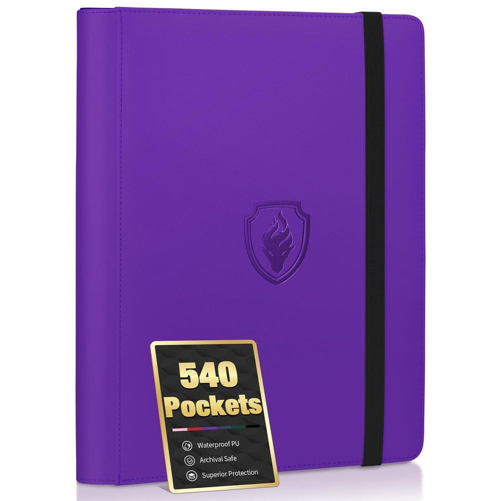 Encadernador de cartões Fabmaker Premium de 9 bolsos para 540 cartões roxo