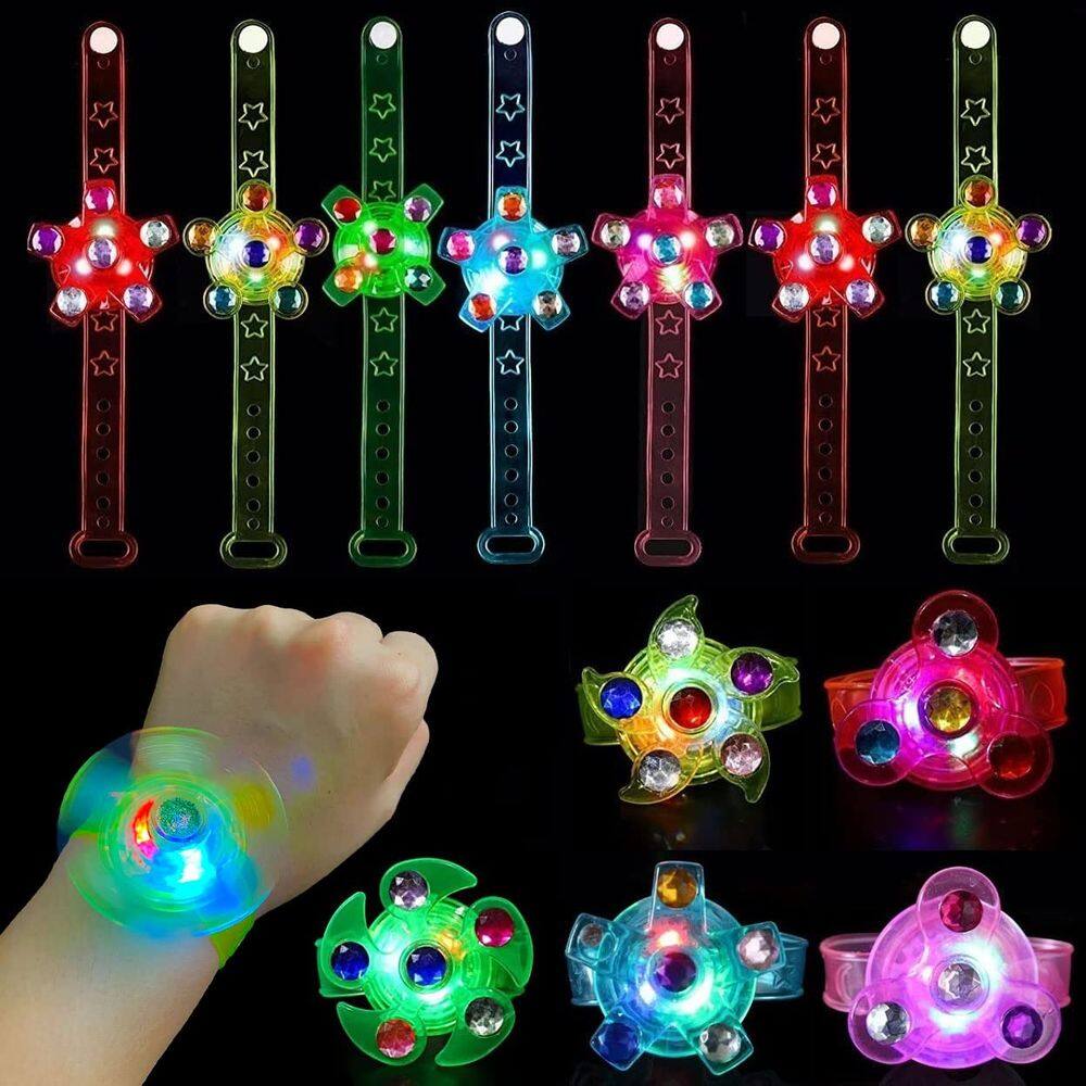 Pacote com 25 pulseiras LED Light Up Fidget Spinner