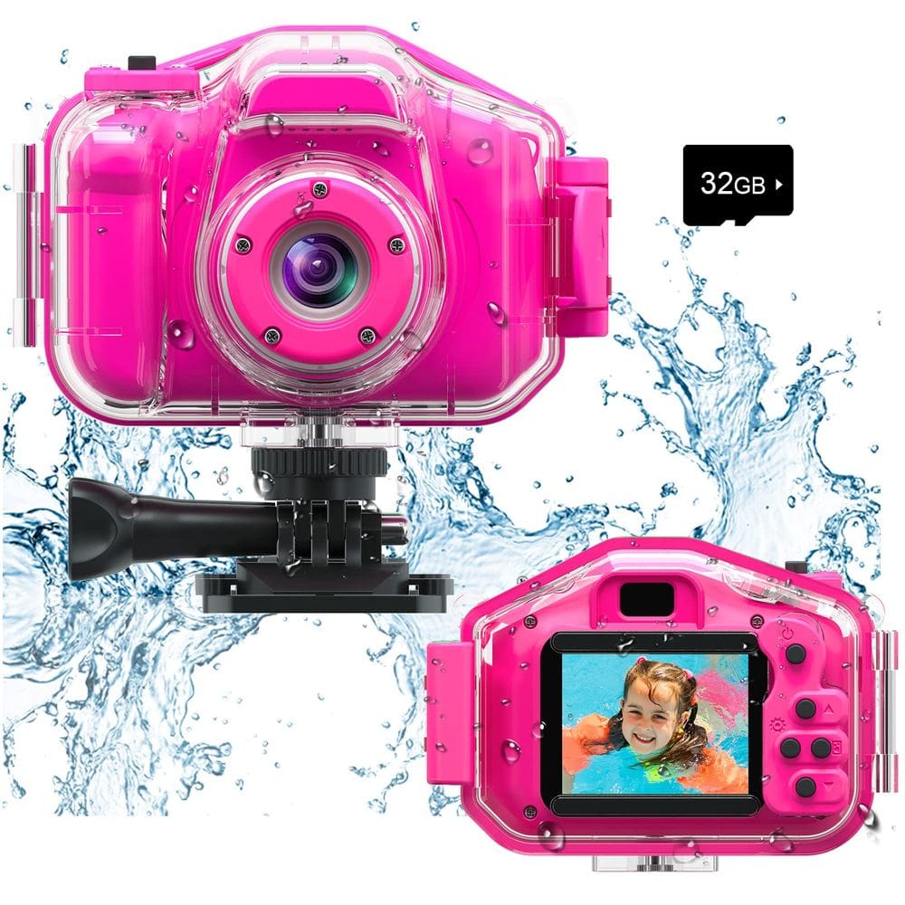 Câmera impermeável Agoigo Kids HD 5.0MP 1080P 32GB com estojo