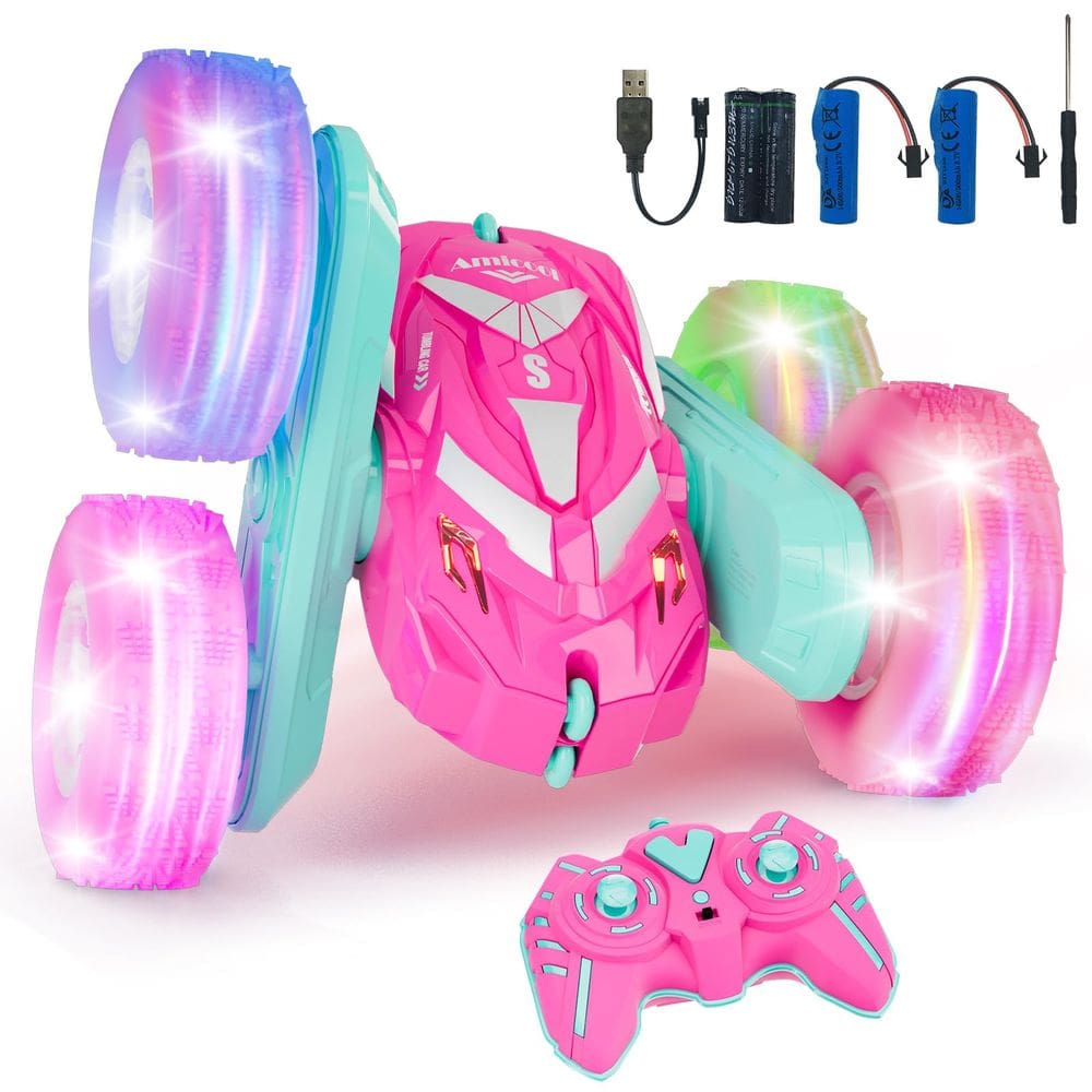 Carro de controle remoto Amicool Stunt 4WD 2,4 GHz para meninas de 3 a 12 anos