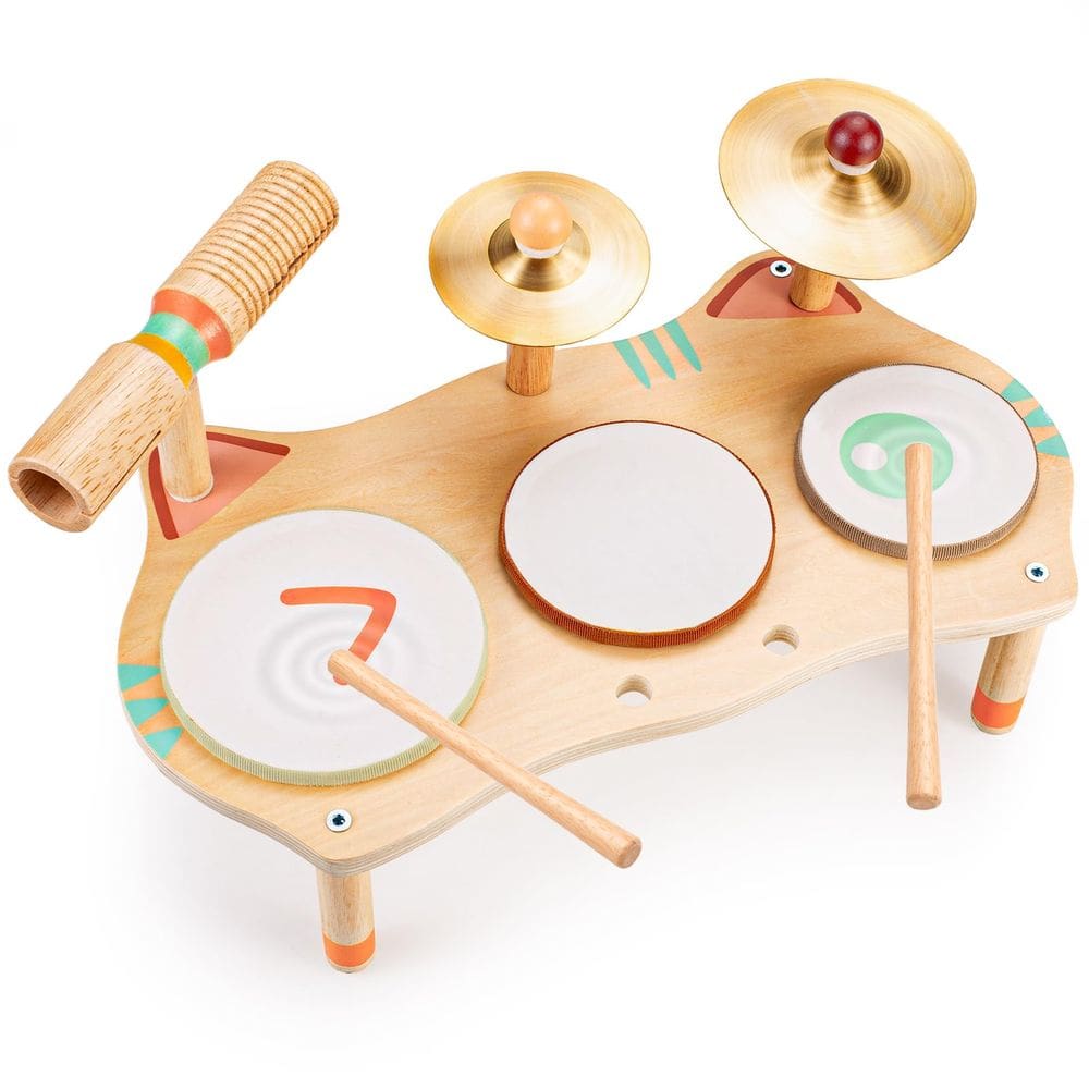 Conjunto de bateria OATHX Kids para crianças de 3 anos ou mais com brinquedos musicais de madeira