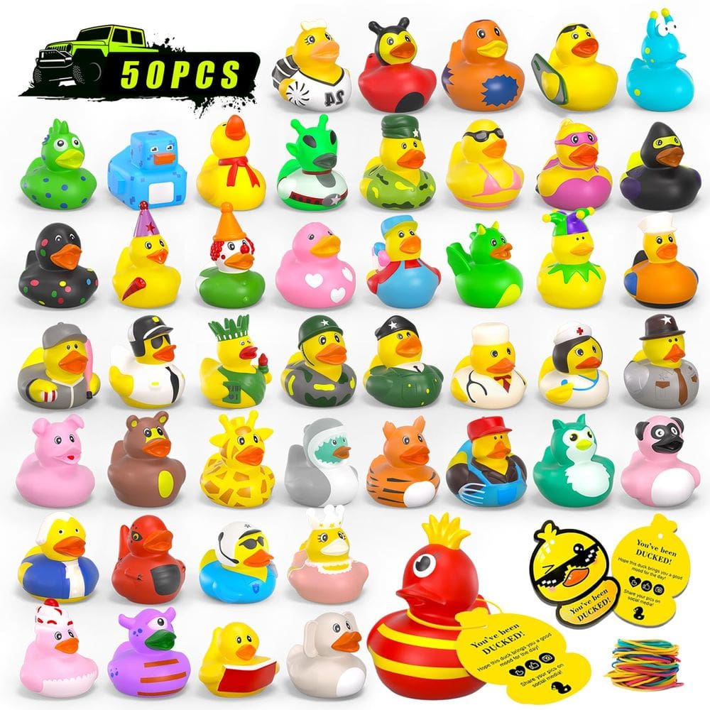 Rubber Ducks BOZILY 150 unidades com etiquetas para banho e andar de jipe