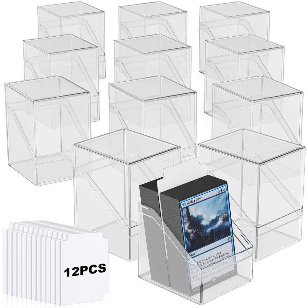 Estojos para baralho de cartas Mlikero Acrylic Commander, pacote com 12 e 100 cartas