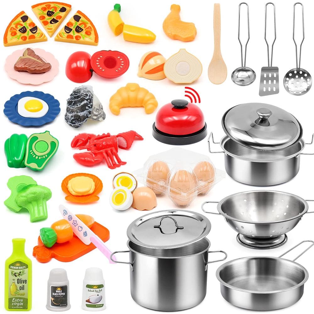 Conjunto de acessórios de cozinha Pretend Play Hohosunlar 38 unidades para crianças