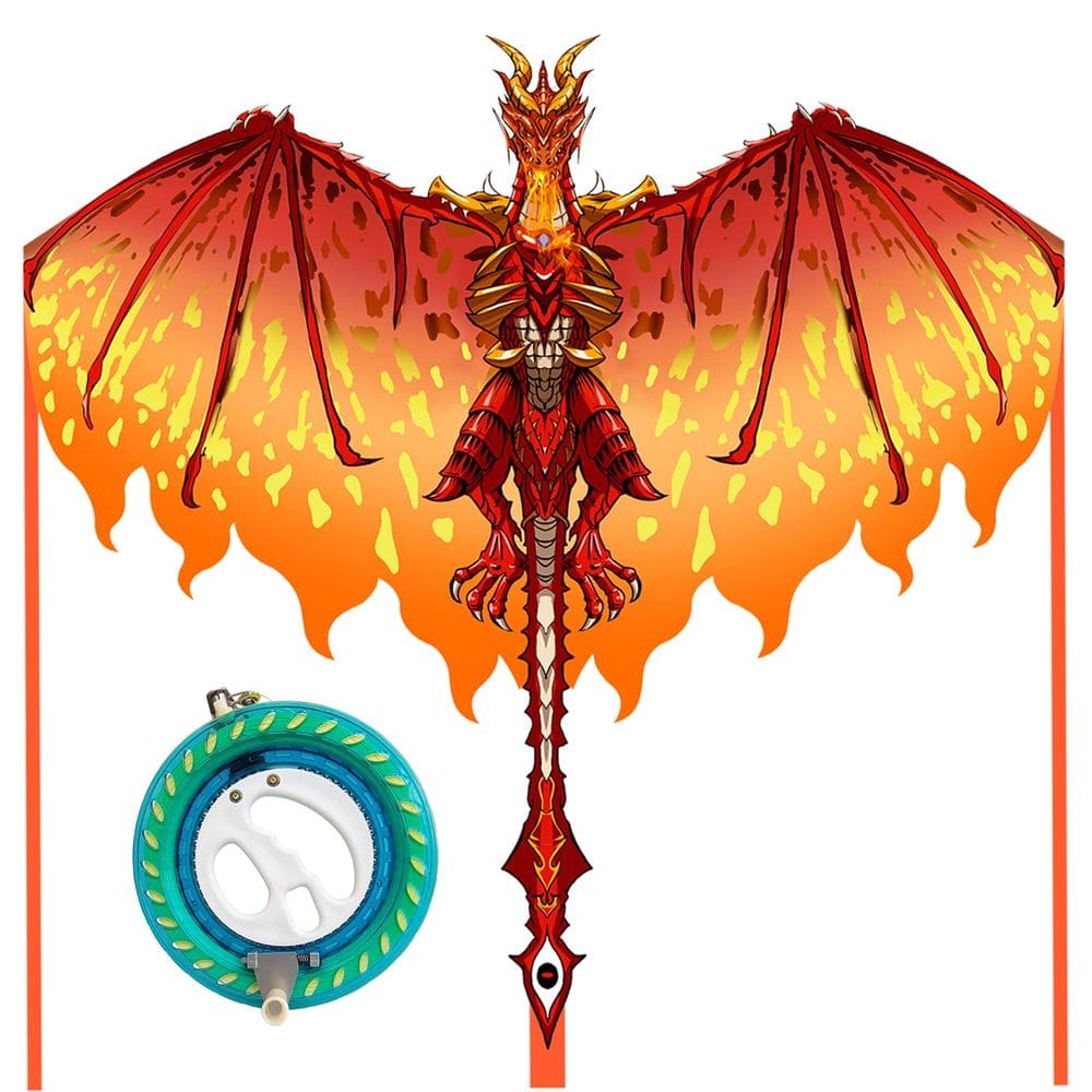 Kite Mint`s Colorful Life Red Fiery Dragon com enrolador de bobina de 18 cm