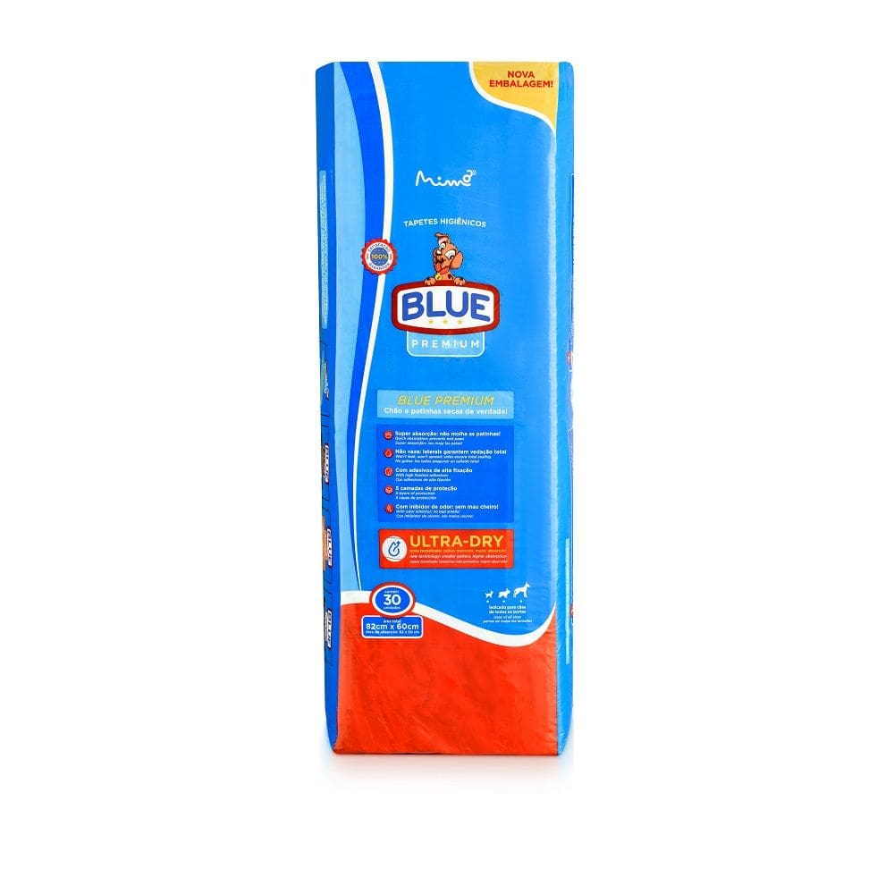 Tapete Higienico - Blue Premium - 82 x 60 cm - Com 30 unidades