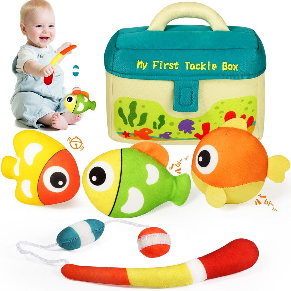 Brinquedos de pelúcia KMUYSL My First Tackle Box de 6 a 24 meses com Squeaker