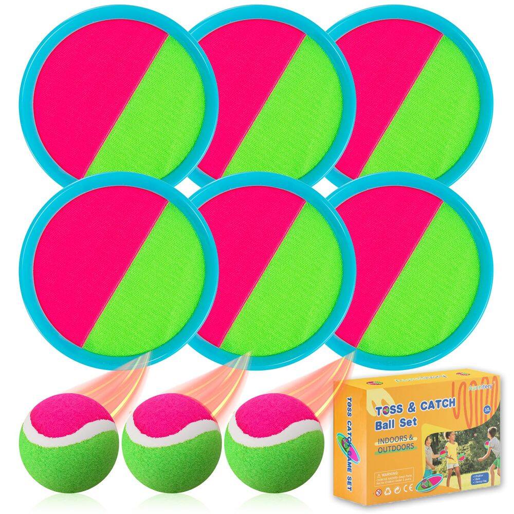 Conjunto de bolas e sorteios para tiros e bolas da Beach Toys com 6 pás e 3 bolas