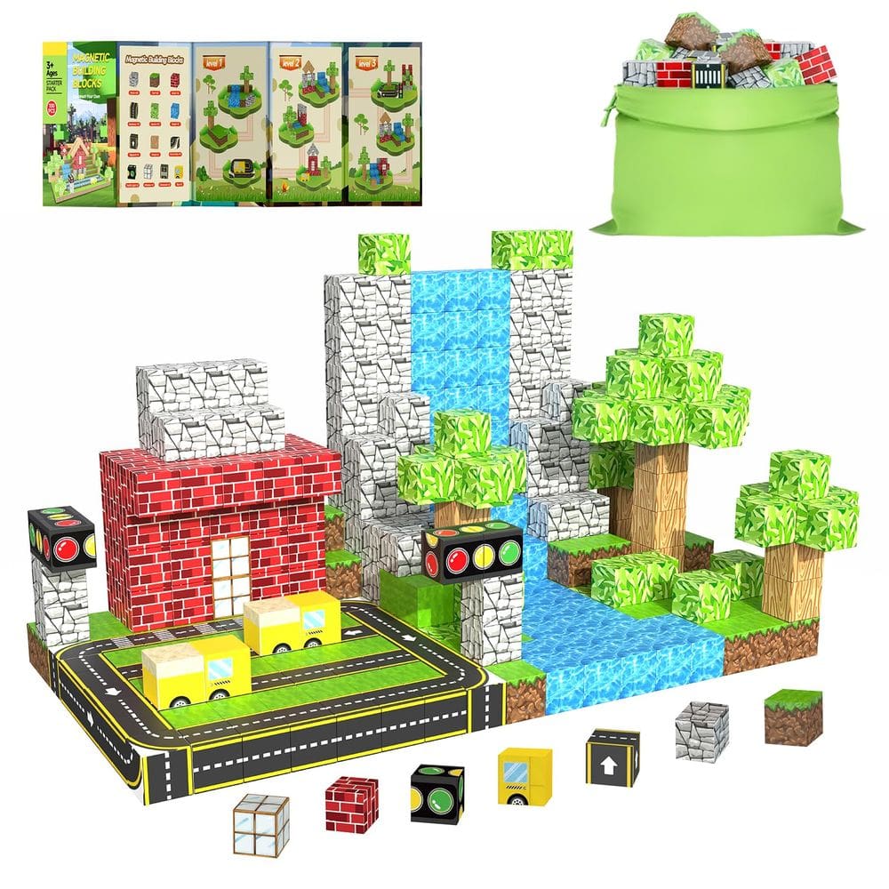 Blocos de construção magnéticos WSHIMIN Build Mine World 100 unidades