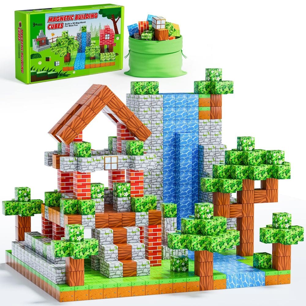 Blocos magnéticos AUGOAK Build Mine Magnet World 120 unidades