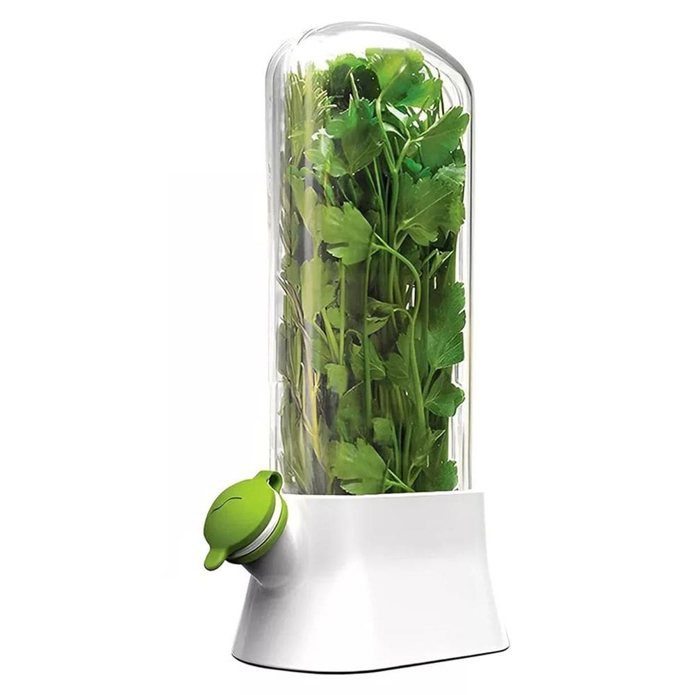 Dispenser Recipiente Conversa Ervas Frescas Armazenamento Geladeira Alecrim Salsa