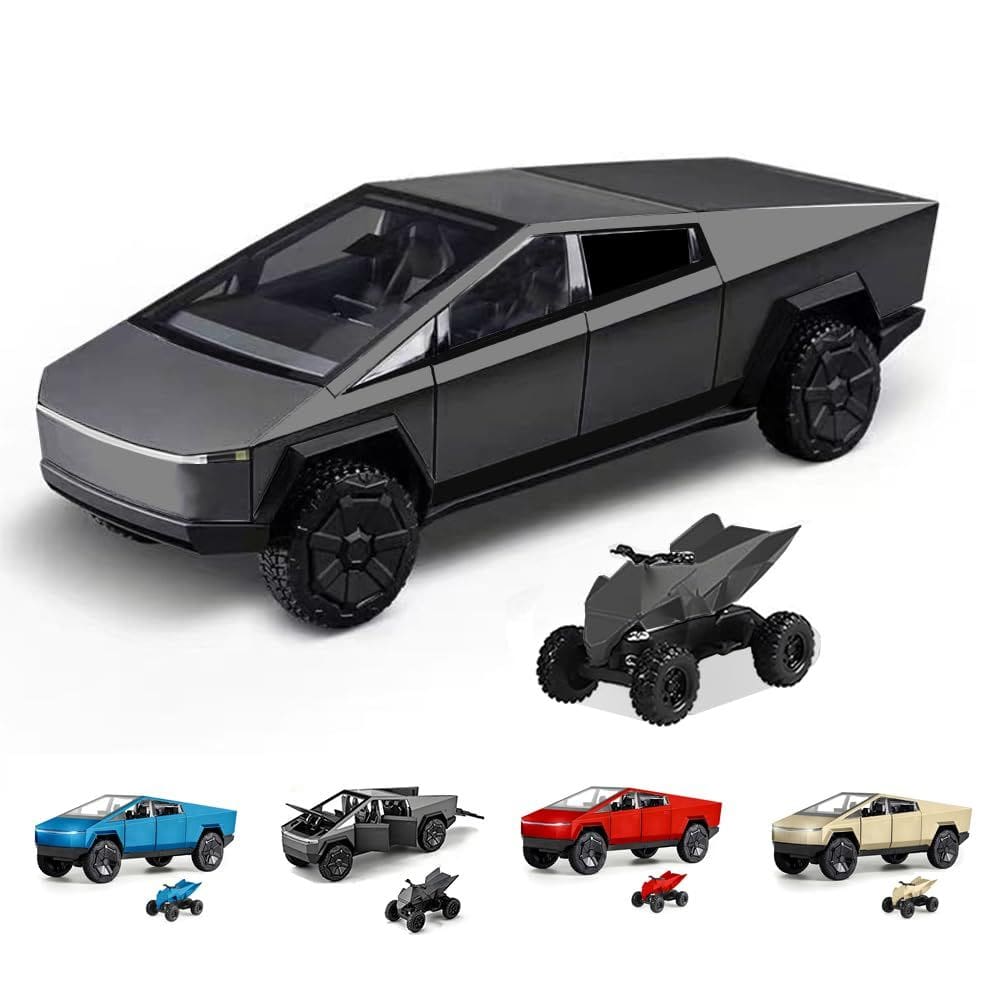 Carro de brinquedo Powvan Cybertruck Diecast Metal 1/32 com som e luz