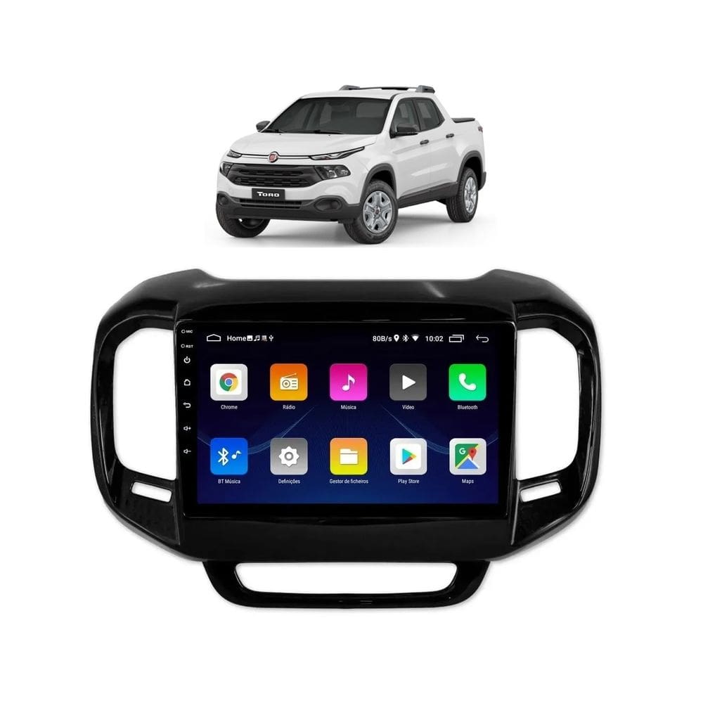 Kit Multimídia Toro 2016 / 2021 9 Pol Android Carplay 2/32GB - 915BR ROADSTAR