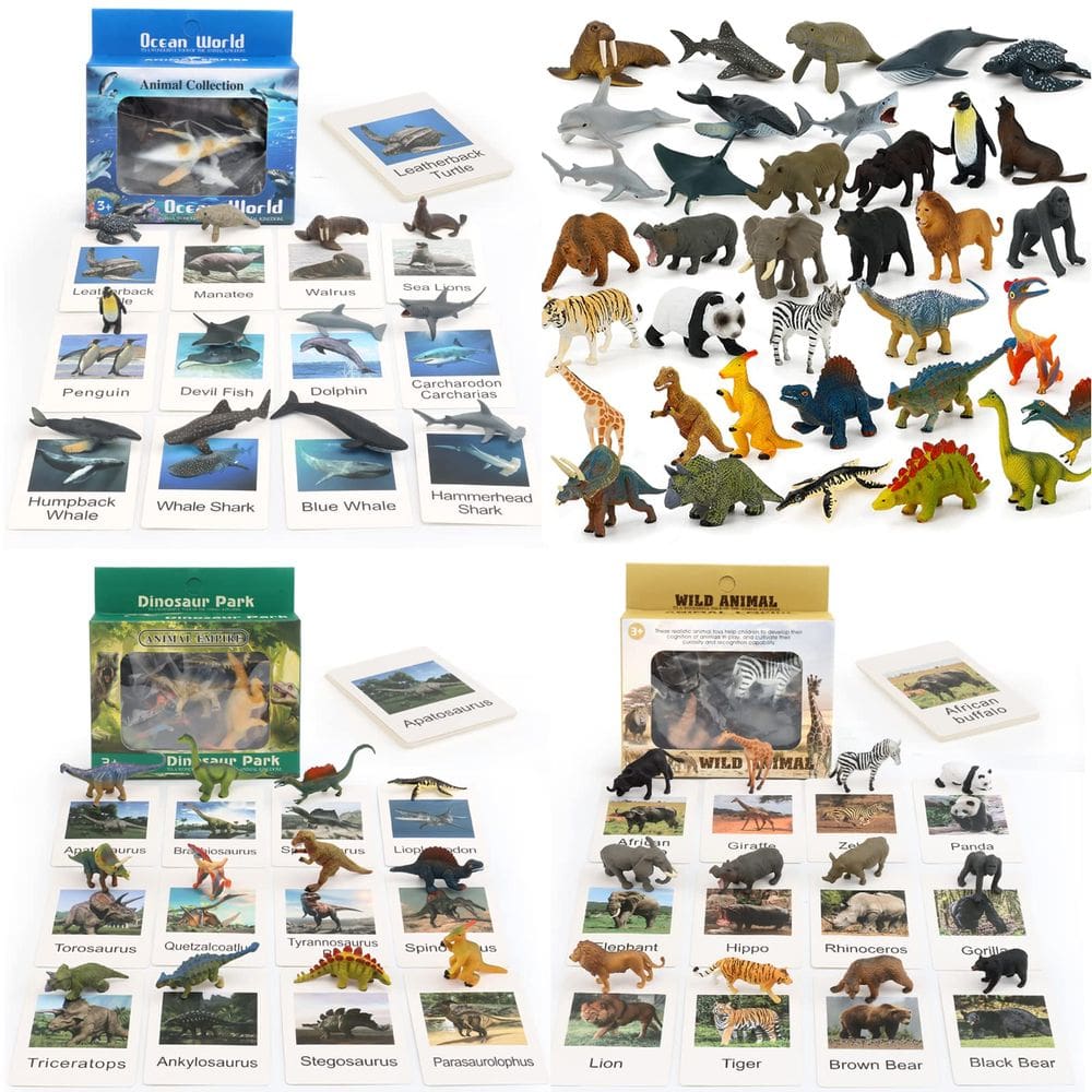 Brinquedo de aprendizagem e educação MIKNEKE 36 estatuetas de pequenos animais