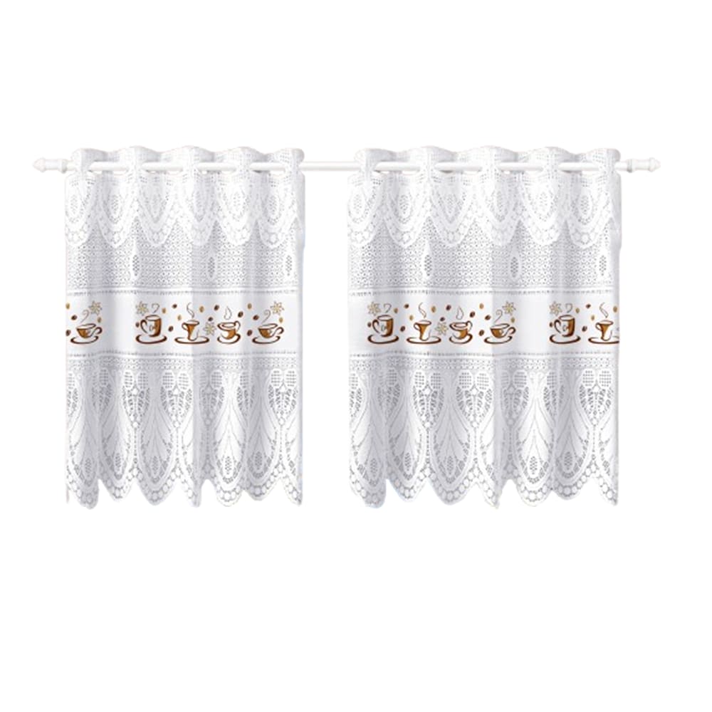 Cortina Pia Vitro Stilo Renda Cozinha 1,60X0,80 Alt