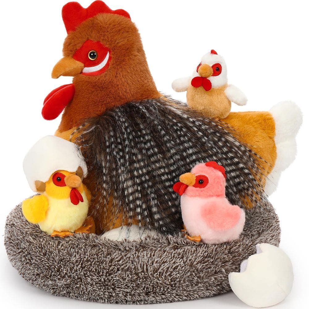 Brinquedo de pelúcia BENINY para galinhas poedeiras com pintinhos
