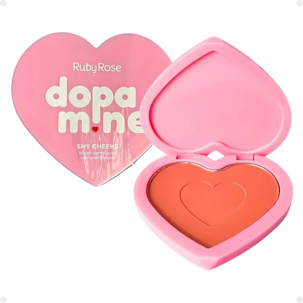 Blush Compacto Ruby Rose Dopamine Shy Cheeks Coral Affair Hb-F1002-4