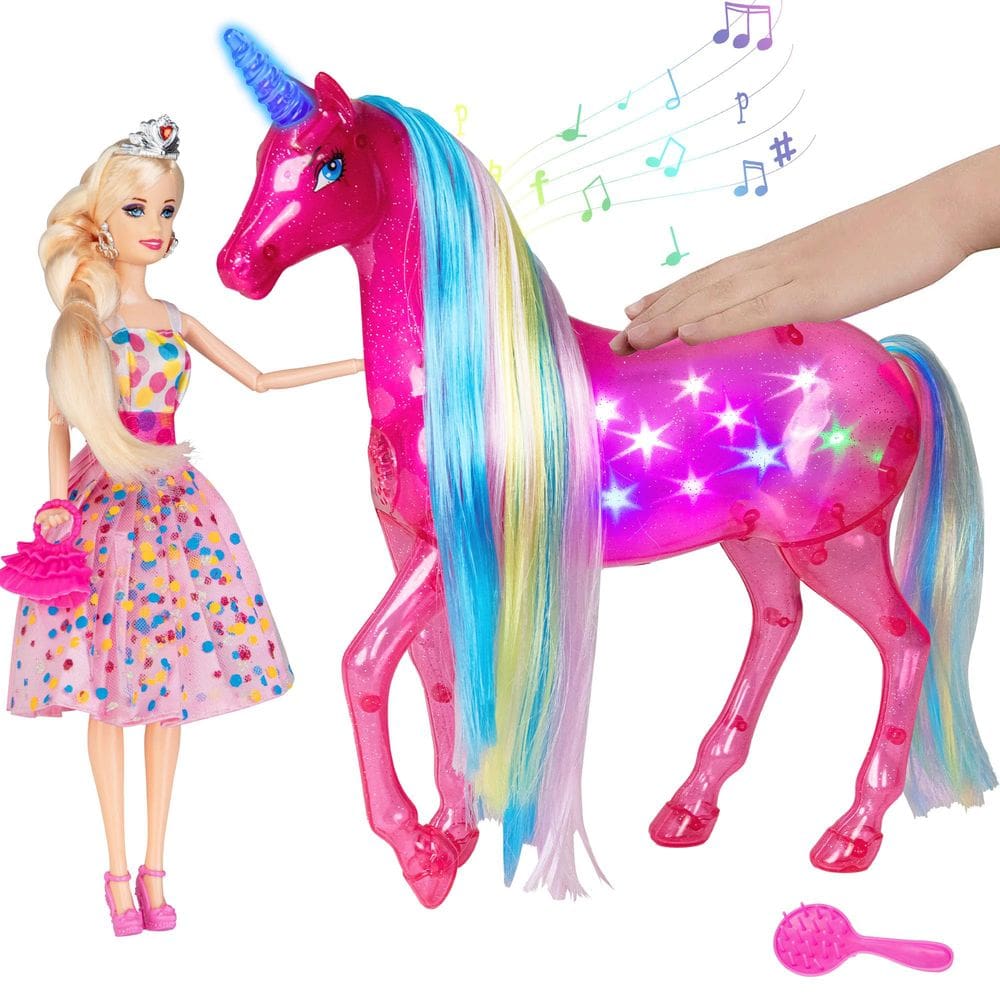Conjunto de brinquedos para bonecas BETTINA My Dream Unicórnio e Princesa com Luz