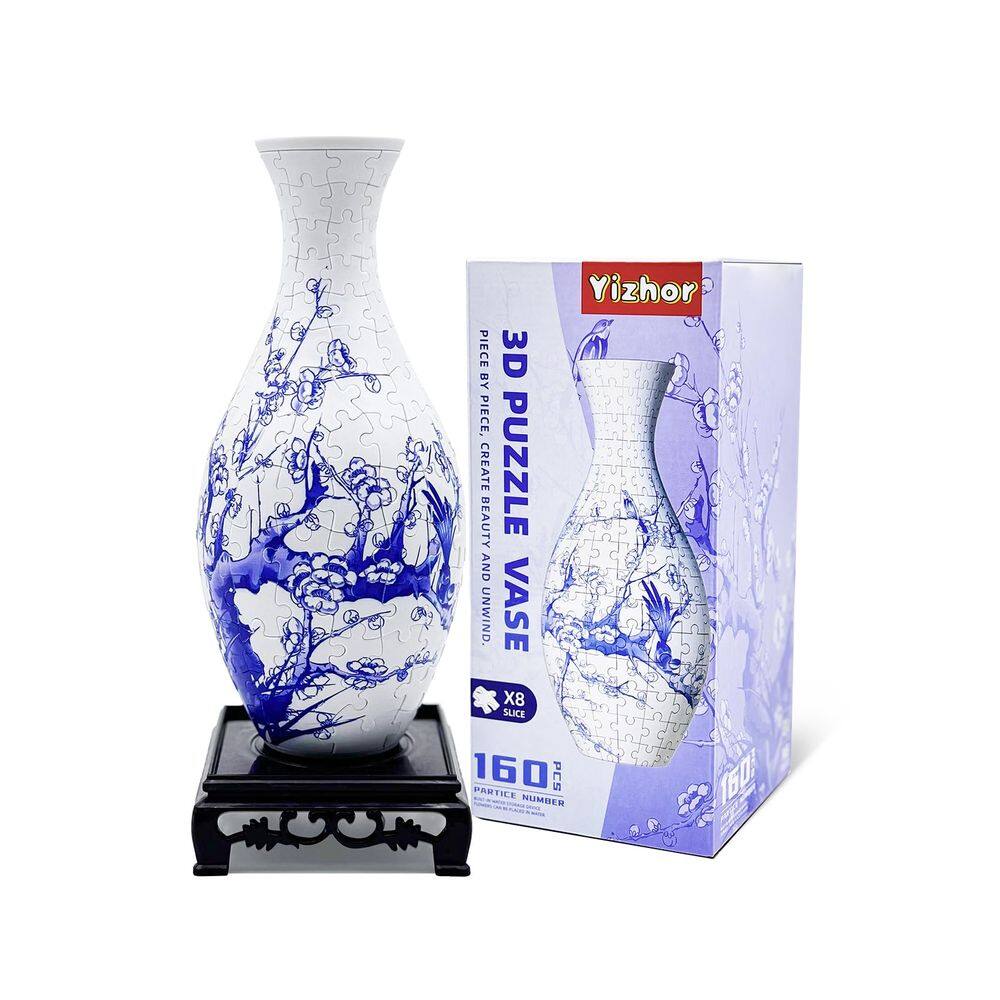 Vaso de quebra-cabeça 3D YIZHOR Vaso de flores moderno de 160 peças para adultos