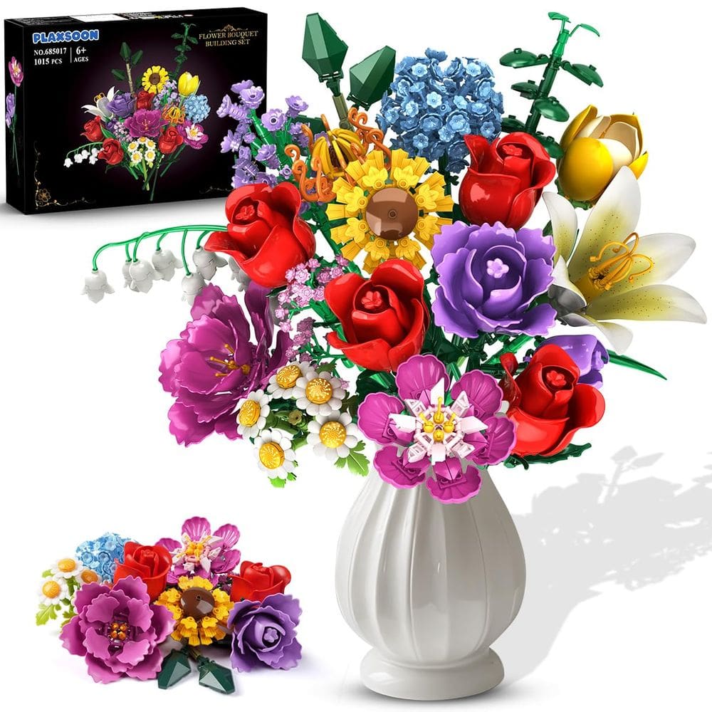 Conjunto de construção de buquês de flores PLAXSOON Botanical Collection