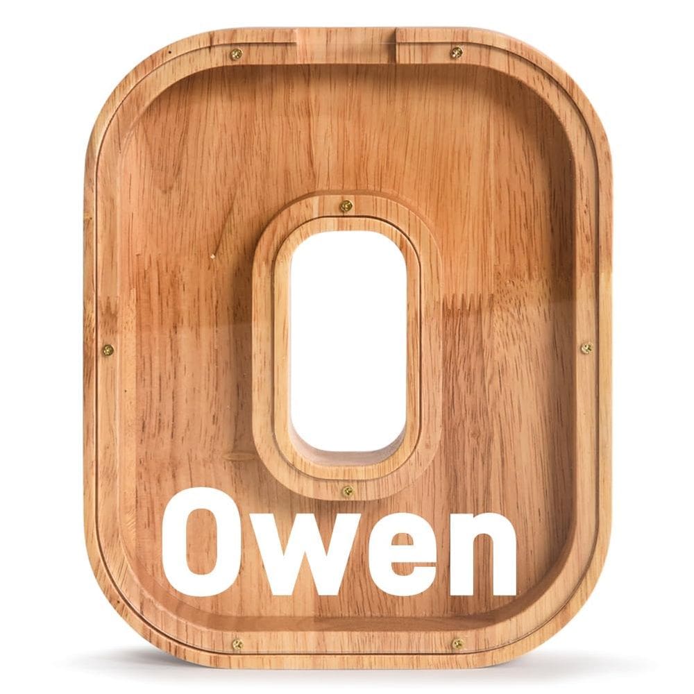 Piggy Bank PrimRend Wooden Letter Money Coin Cash Saving Bank