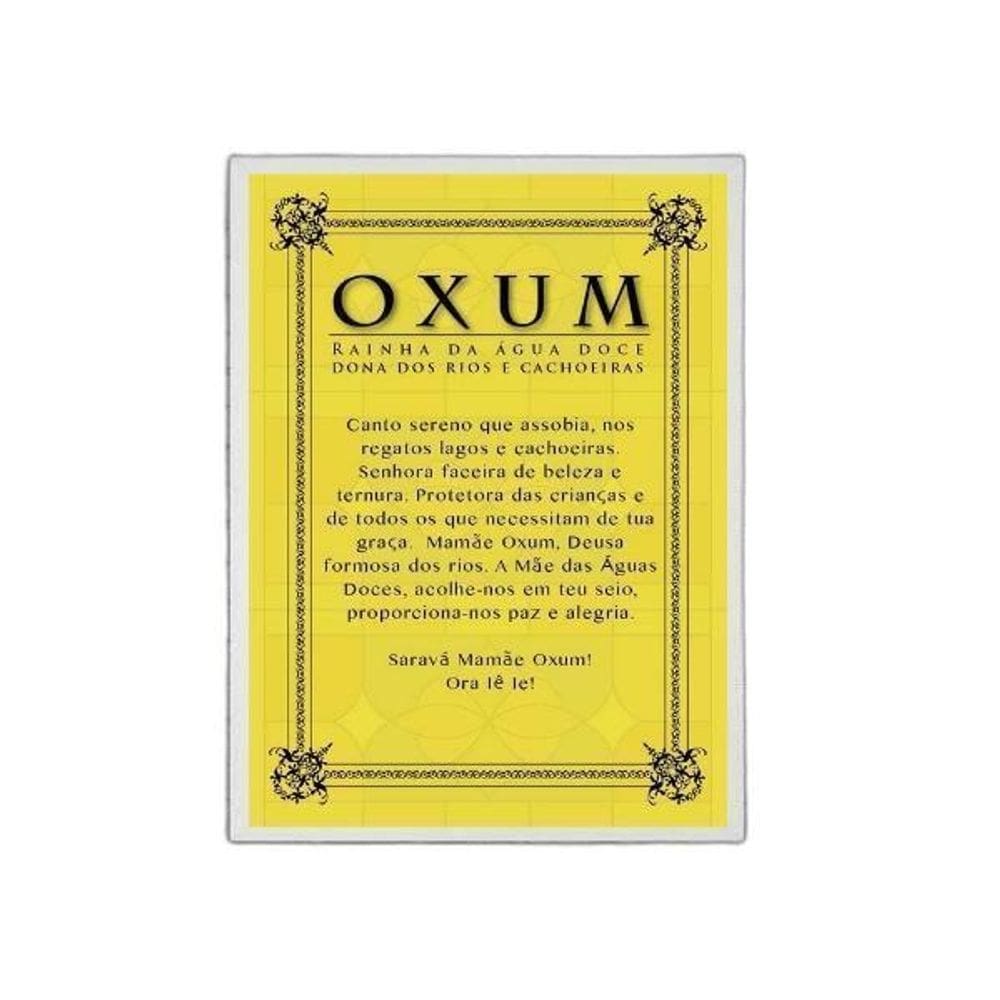 Quadro Decorativo Oração Oxum 45X34Cm Madeira Branca
