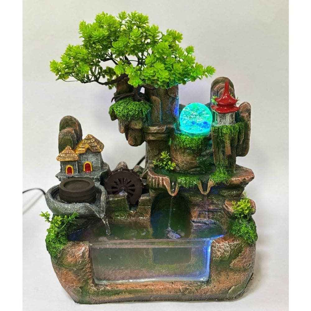 Fonte de Água Decorativa Jardim com Lago e Bola Giratória, Paisagismo