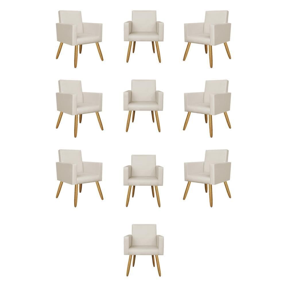 Kit 10 Poltronas Decorativa Cadeira Escritório