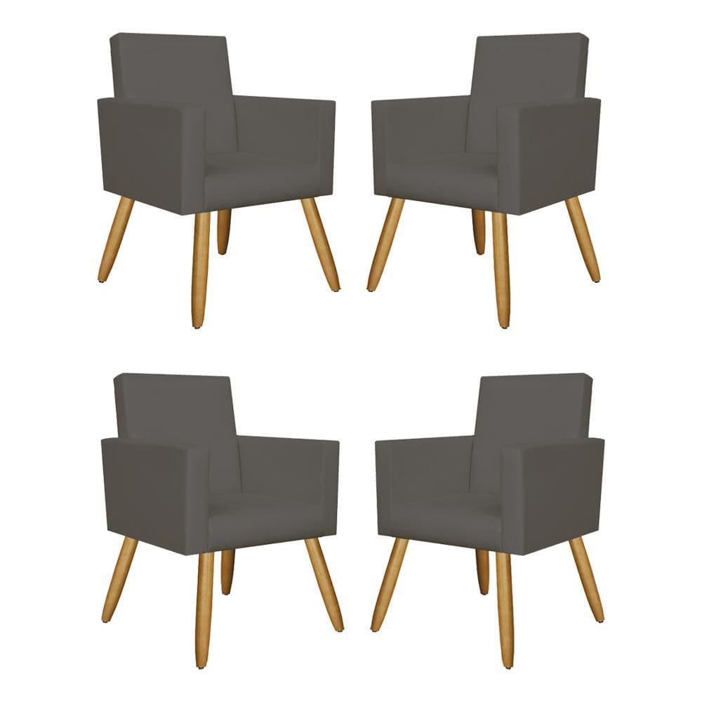 Kit 4 Poltronas Decorativa Cadeira Escritório