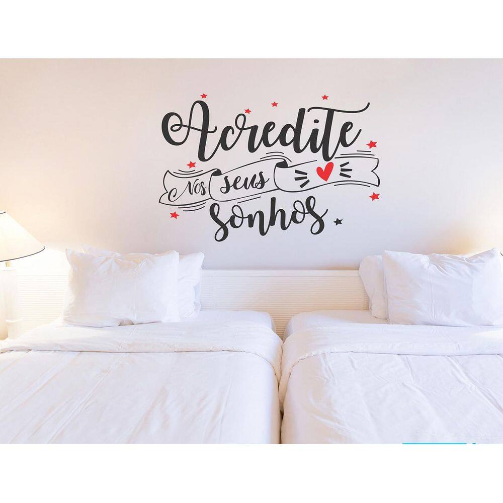 Adesivo Decorativo De Parede Frase Acredite Nos Sonhos Sala