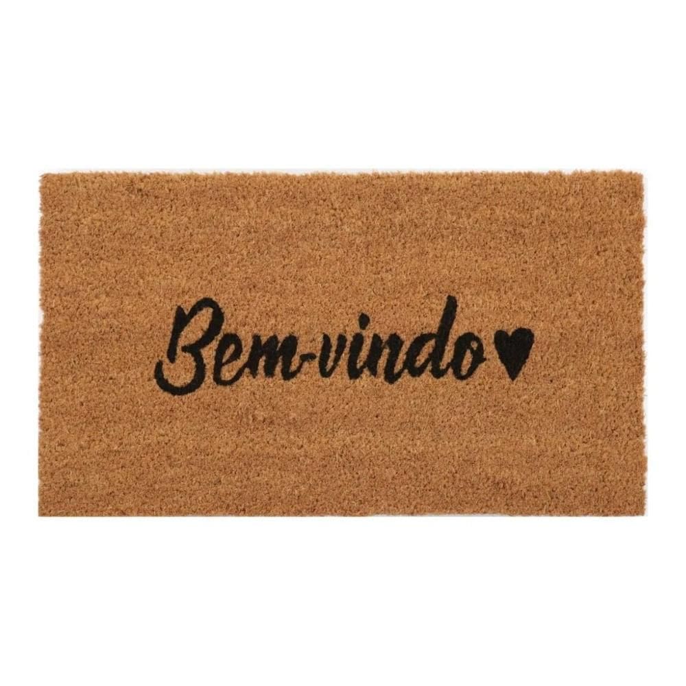 Tapete Fibra de Coco Entrada Bem-vindo Amor Kapazi 33x60cm