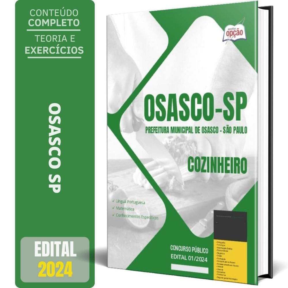 Apostila Prefeitura De Osasco Sp 2024 - Cozinheiro