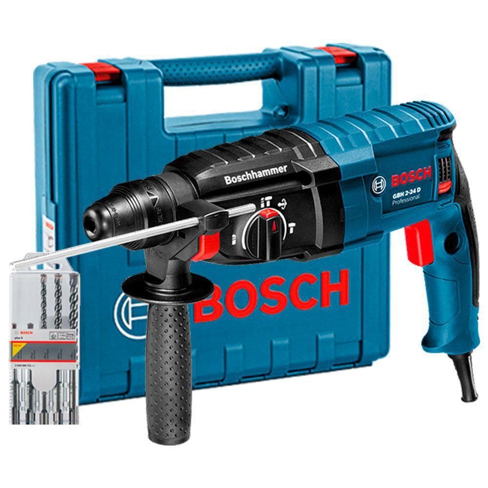 Martelo Rompedor Perfurador Bosch Gbh224D + 5 Brocas 220V