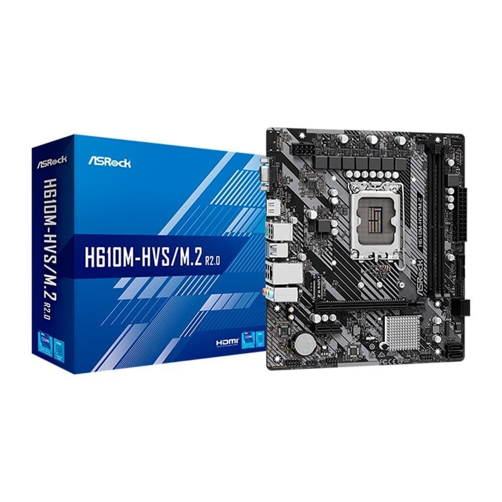 Placa Mãe ASRock Intel H610M-HVS M.2 M-ATX DDR4 Socket LGA 1700 HDMI VGA