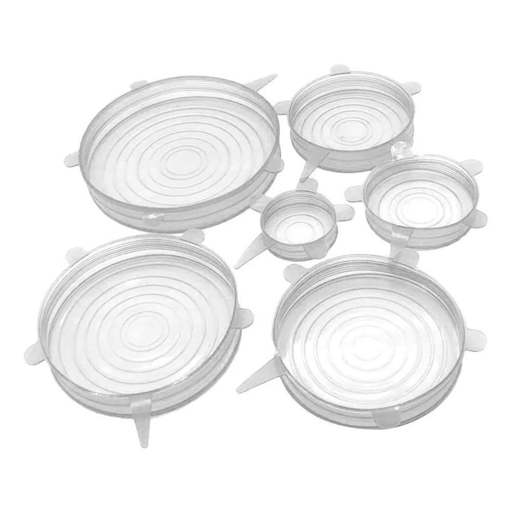 Jogo Tampa Alimento De Silicone 6 Peças