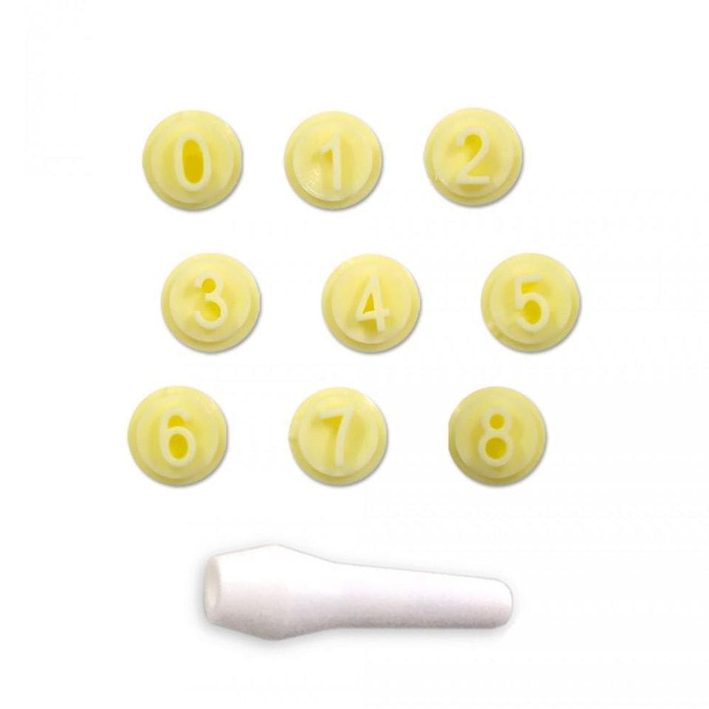 Kit 8 Carimbo Confeitaria Números Docinhos Gourmet Massas