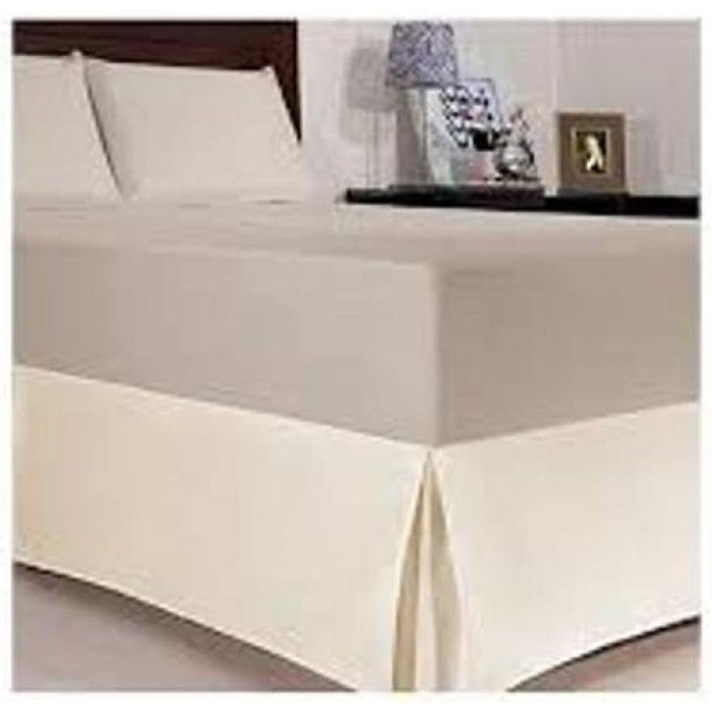 Saia Box Cama Solteiro Plus Com Pregas Branco Pérola