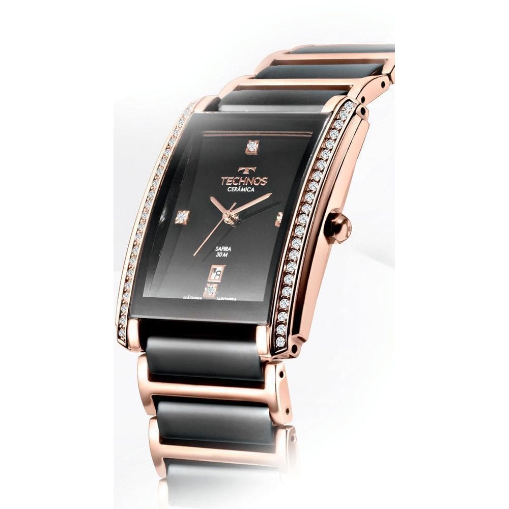 Relógio Technos Ceramic Feminino Dourado e Preto