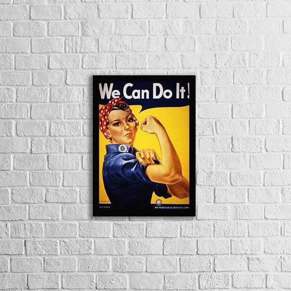 Quadro We Can Do It 45X34Cm - Com Vidro Moldura Preta