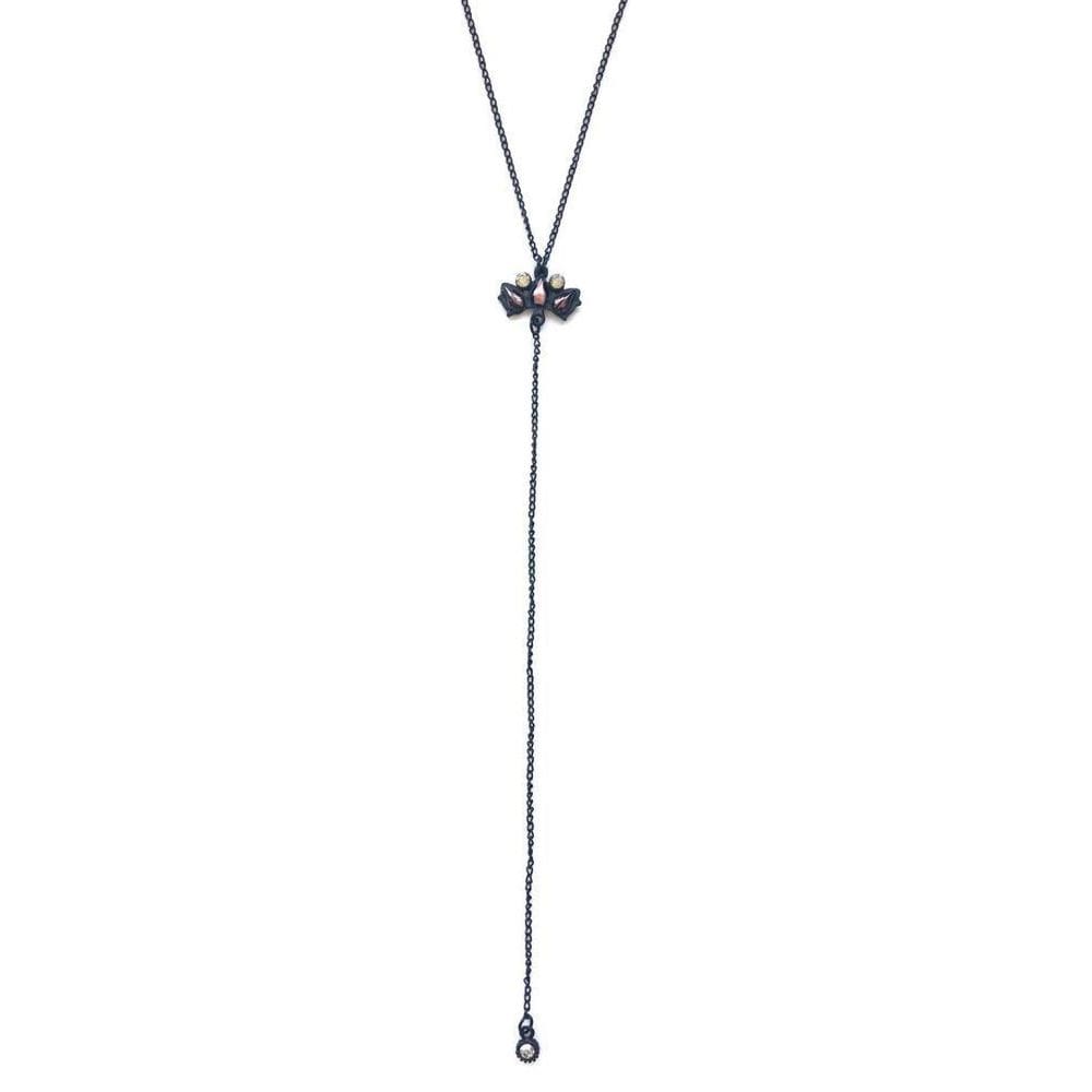 Colar Armazem Rr Bijoux Gravatinha Preto Cristais Rose